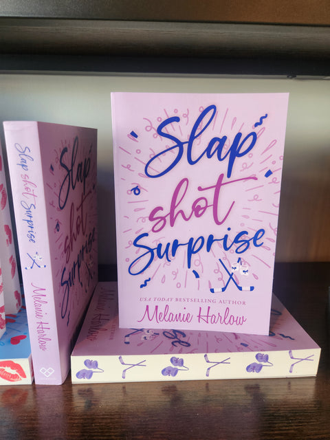 Slap Shot Surprise by Melanie Harlow with Sprayed Edges- Paperback