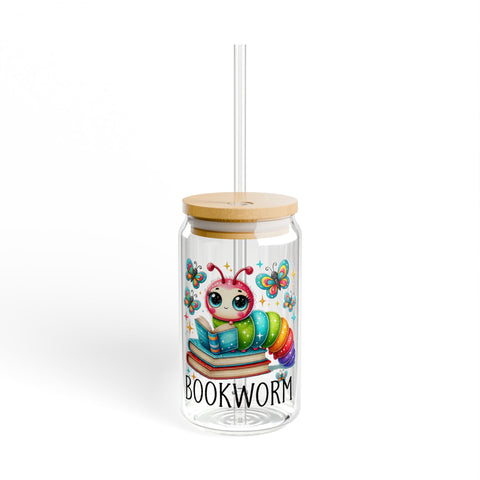 Bookworm; Sipper Glass, 16oz