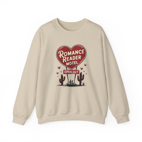 Romance Reader Motel Crewneck Sweatshirt - Cozy Unisex Pullover for Book Lovers