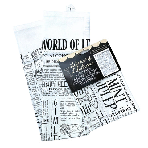 Literary Libations: Fairtrade Cotton Cocktail Tea Towel