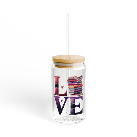 Love Books; Sipper Glass, 16oz