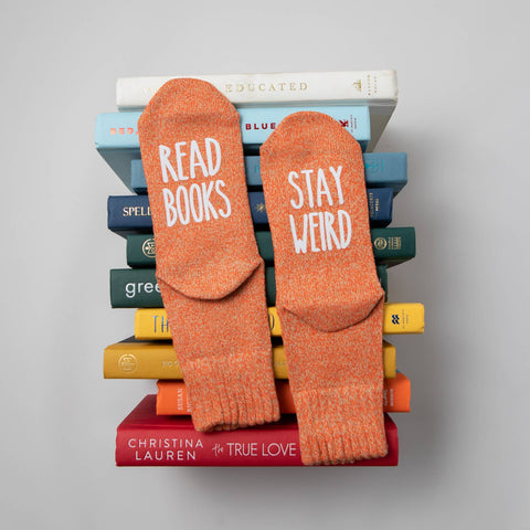 "Read Books, Stay Weird"  Women's Cozy Socks