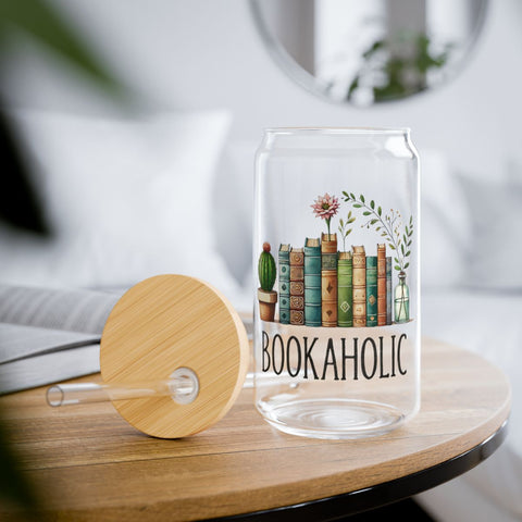 Bookaholic; Sipper Glass, 16oz